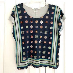 Anthropologie Nice Things Paloma Womens Blouse Top Size M Made in Portugal